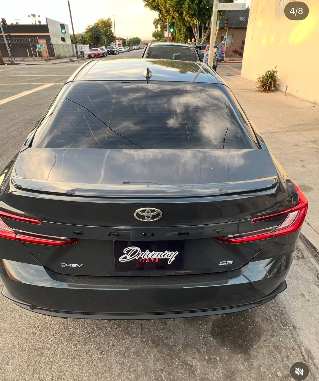 Gray Camry SE — rear tint