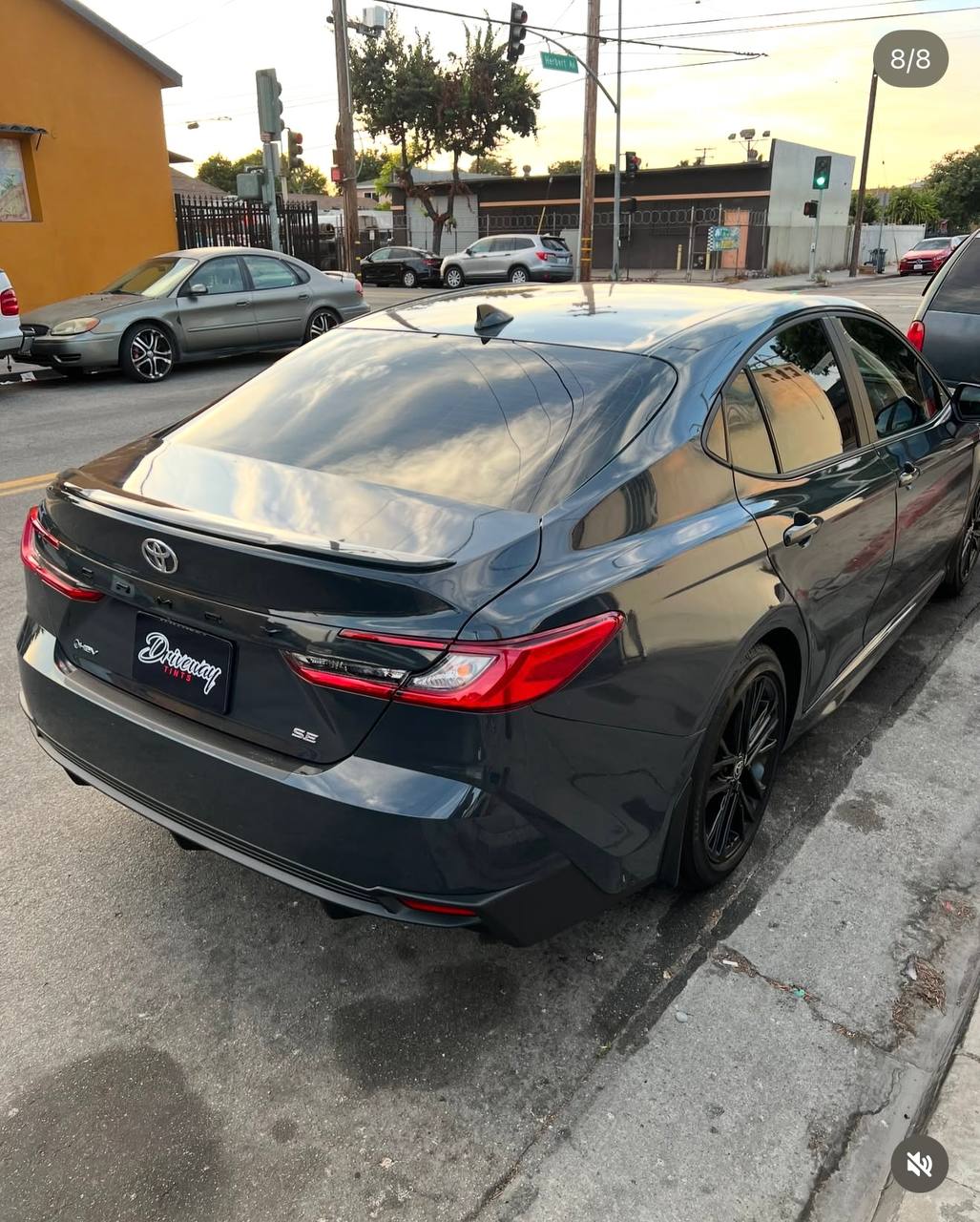 Gray Camry — side tint